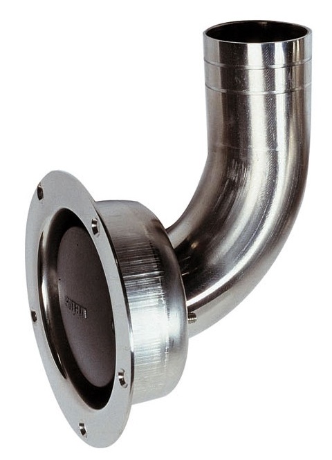 Airbleeding nipple round 38mm angled, ss
