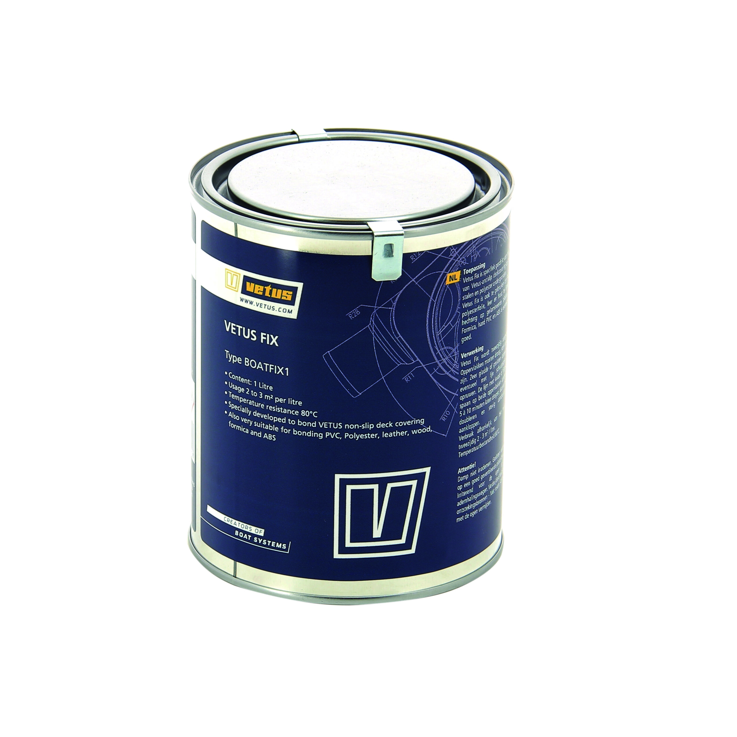 VETUS boatfix 1 litre incl 2 x busklemmen