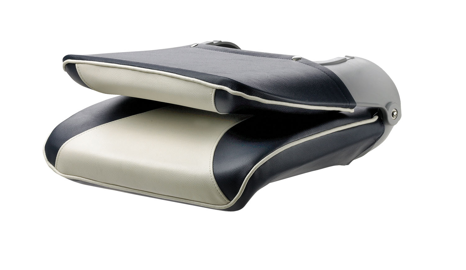 Seat "Crew", skai grey white with cobalt blue inserts foldable