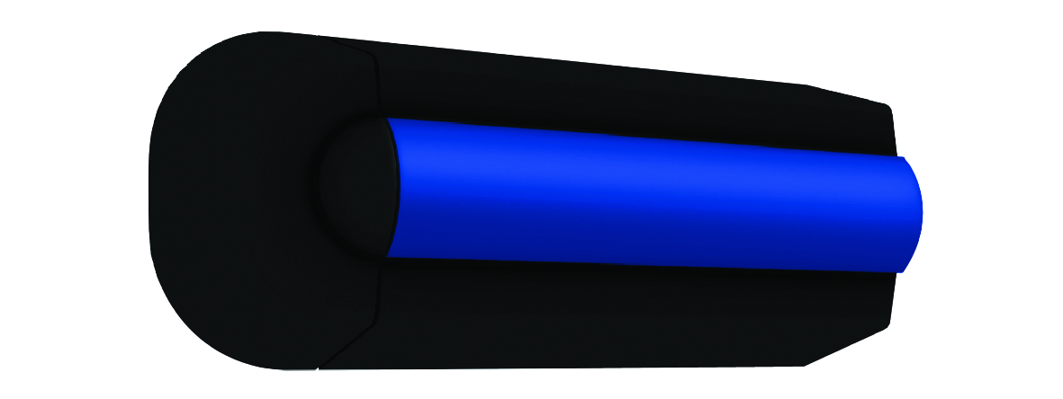Set pvc-endsupport, signal black for rubbing strake type POLY