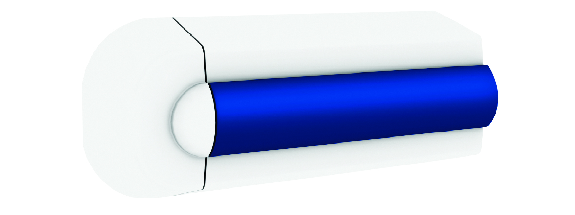 Set pvc-endsupport, signal white for rubbing strake type TRAP