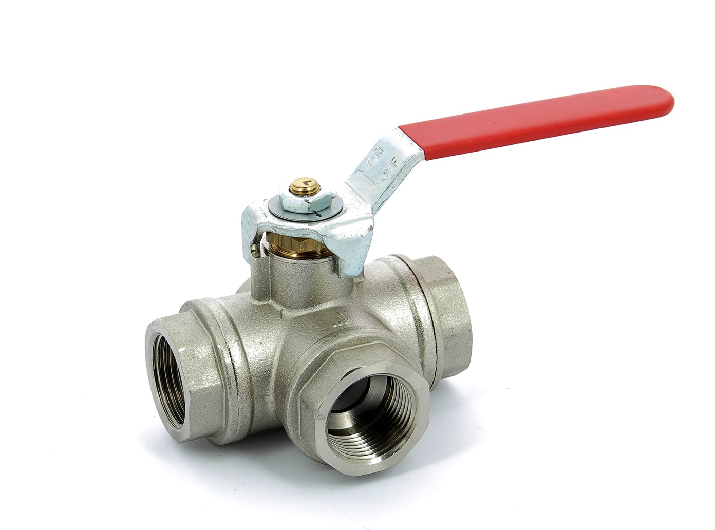 Ball valve brass 3-way F/F ISO228/1 G1"
