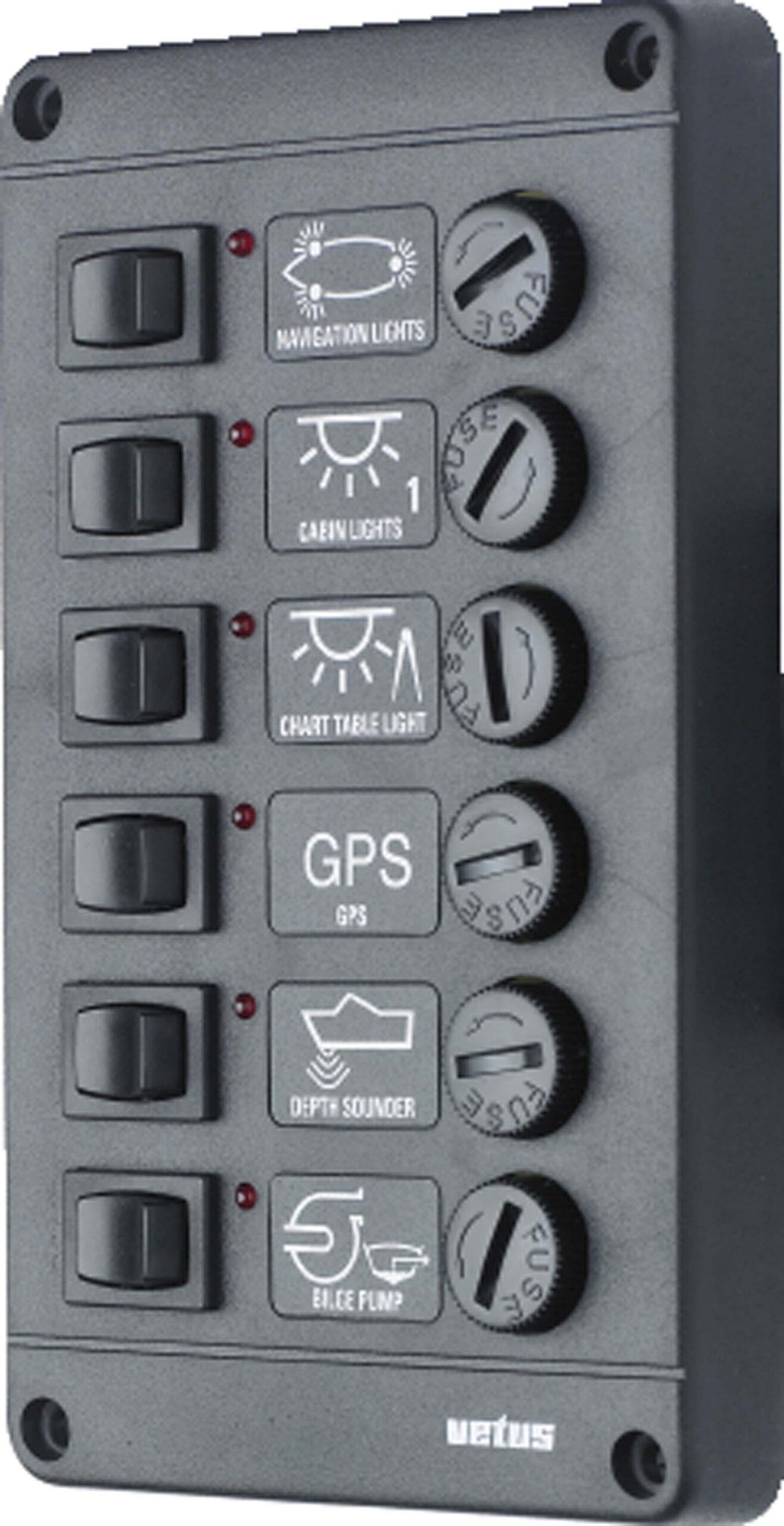 Switch panel type p6 with 6 fuses 24V