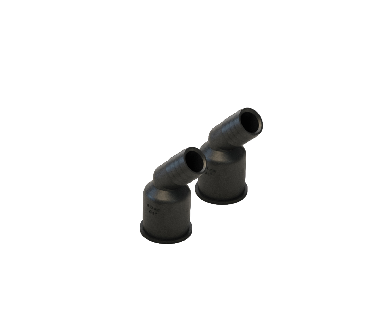 2x Y hose pillar 25 Angle 45 deg. Pack of 2 pcs