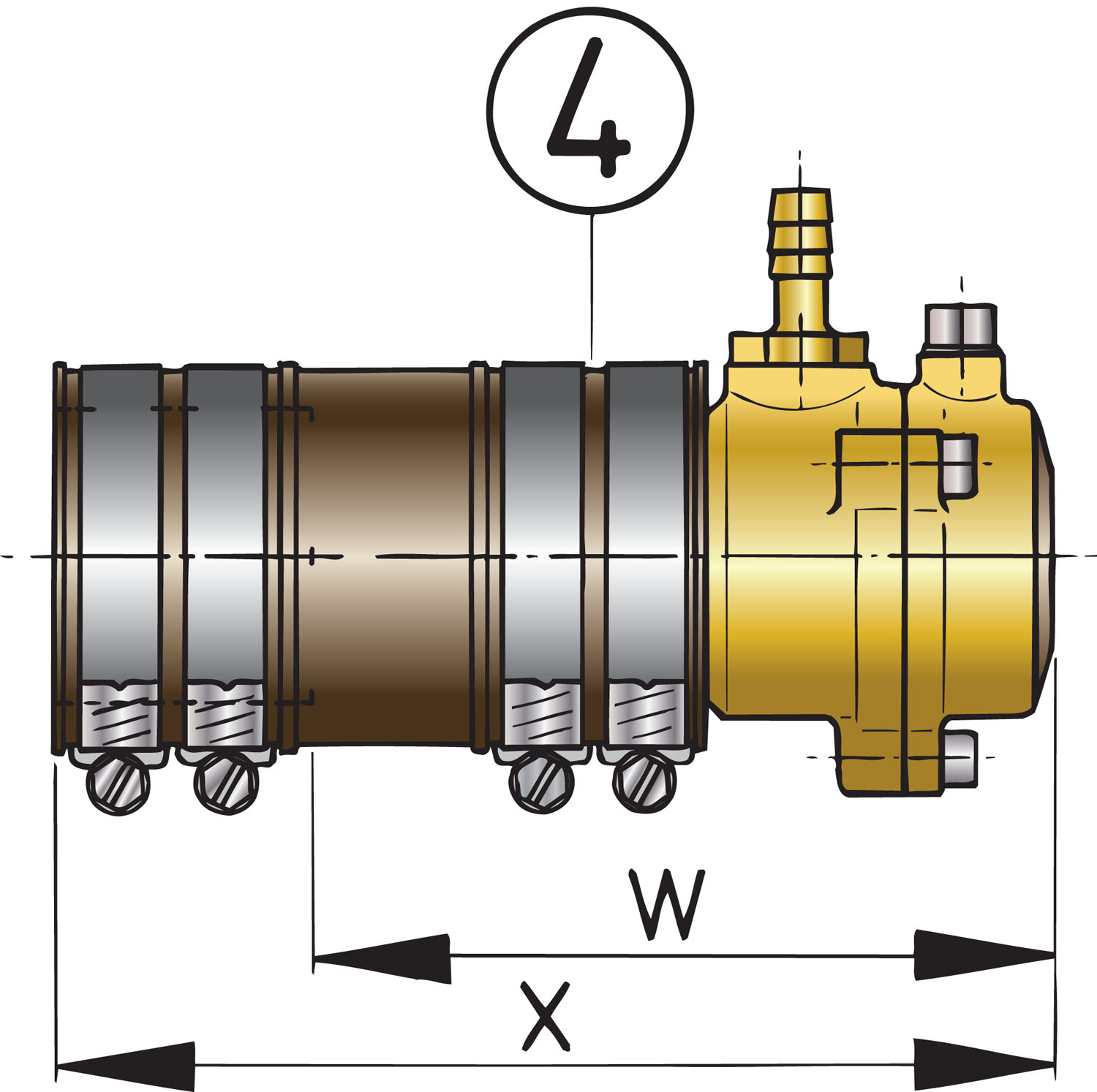 25mm self-aligning inner bearing, with dual lip seal